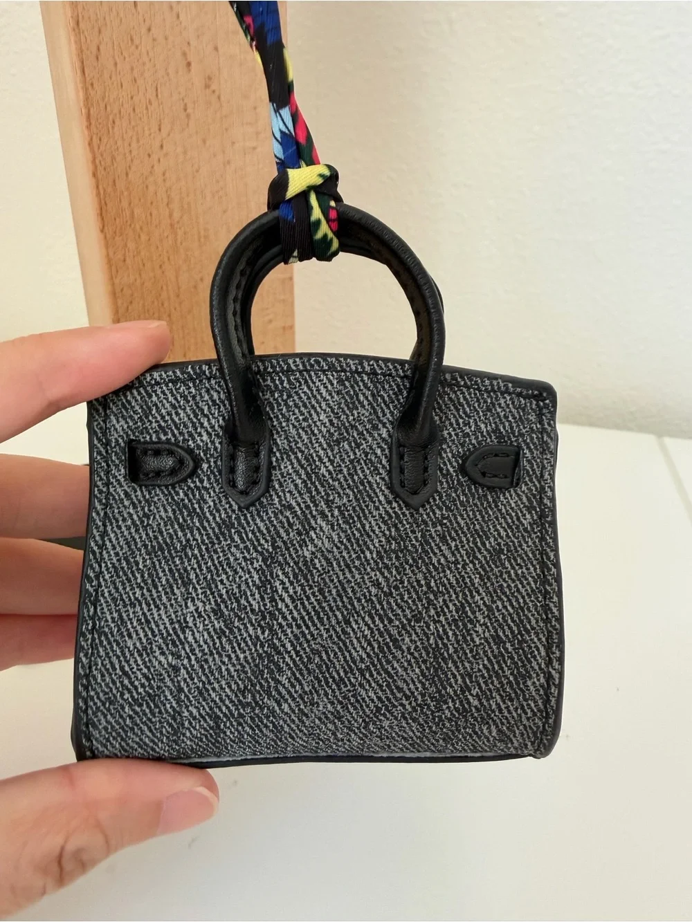 Black Denim Look Mini Bag Charm 🖤🏠